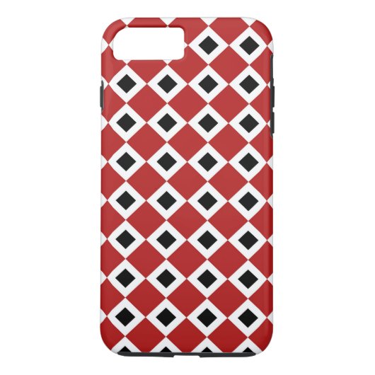 Red-White-Black Diamond Muster iPhone 8 Plus Fall Case-Mate iPhone Hülle (Rückseite)