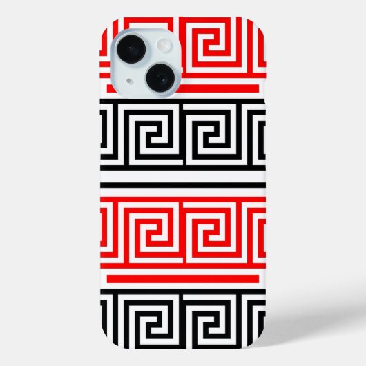 Red White Black Grikey Fret Pattern Design Case-Mate iPhone Hülle (Rückseite)