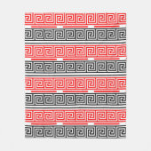 Red White Black Grikey Fret Pattern Design Fleecedecke (Vorderseite)