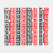 Red White Black Grikey Fret Pattern Design Fleecedecke (Vorderseite (Horizontal))