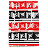 Red White Black Grikey Fret Pattern Design Mittlere Geschenktüte (Vorderseite)