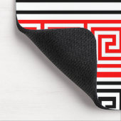 Red White Black Grikey Fret Pattern Design Mousepad (Ecke)