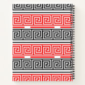Red White Black Grikey Fret Pattern Design Notizblock (Rückseite)