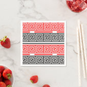 Red White Black Grikey Fret Pattern Design Serviette (Beispiel)