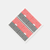 Red White Black Grikey Fret Pattern Design Serviette (Ecke)