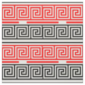 Red White Black Grikey Fret Pattern Design Stoff (Muster)