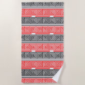Red White Black Grikey Fret Pattern Design Strandtuch (Vorderseite)