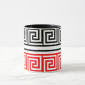 Red White Black Grikey Fret Pattern Design Tasse (Zentrum)