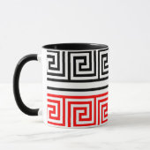 Red White Black Grikey Fret Pattern Design Tasse (Links)