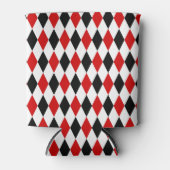 Red White Black Harlequin Diamond Pattern Dosenkühler (Vorderseite)