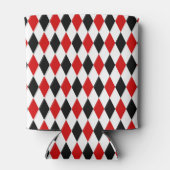 Red White Black Harlequin Diamond Pattern Dosenkühler (Rückseite)
