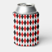 Red White Black Harlequin Diamond Pattern Dosenkühler (Kanne Rückseite)