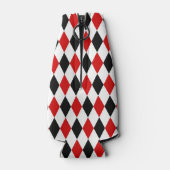 Red White Black Harlequin Diamond Pattern Flaschenkühler (Rückseite)