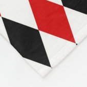 Red White Black Harlequin Diamond Pattern Fleecedecke (Ecke)