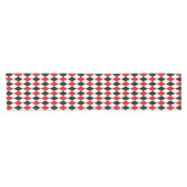 Red White Black Harlequin Diamond Pattern Kurzer Tischläufer (Horizontal)