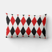 Red White Black Harlequin Diamond Pattern Lendenkissen (Rückseite)