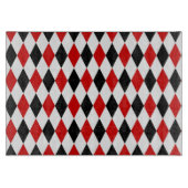 Red White Black Harlequin Diamond Pattern Schneidebrett (Vorderseite)