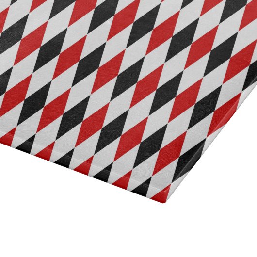 Red White Black Harlequin Diamond Pattern Schneidebrett (Ecke)