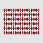 Red White Black Harlequin Diamond Pattern Seidenpapier (Vorderseite)