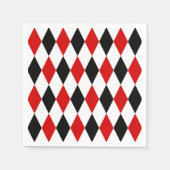 Red White Black Harlequin Diamond Pattern Serviette (Vorderseite)