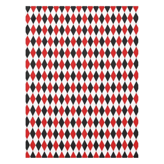 Red White Black Harlequin Diamond Pattern Tischdecke (Vorderseite)