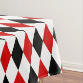 Red White Black Harlequin Diamond Pattern Tischdecke (Beispiel)