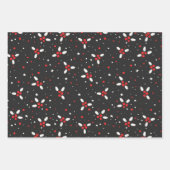 Red White Black Holly Berries Mistletoe Weihnachte Geschenkpapier Set (Vorderseite 2)
