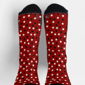 Red, White & Black Poke a Dot Design Socken (Oben)