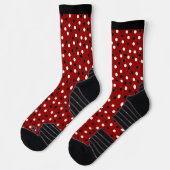 Red, White & Black Poke a Dot Design Socken (Links)
