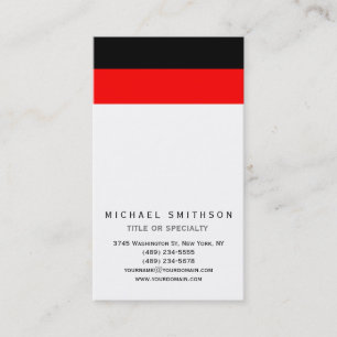 Red White Black Simple Consulting Business Card Visitenkarte