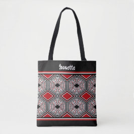 Red, White & Black Tribal Tapestry Tasche