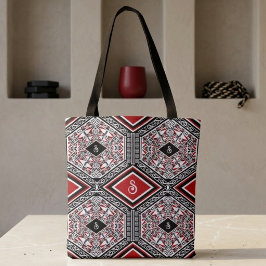 Red, White & Black Tribal Tapestry Tote Tasche