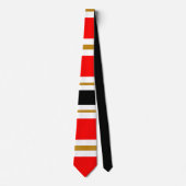 Red White Black und Gold Strip Krawatte (Vorderseite)