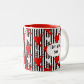 Red White Black Valentine Hearine Coffee Tasse (VorderseiteRechts)