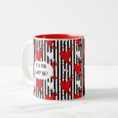 Red White Black Valentine Hearine Coffee Tasse (Vorderseite Links)