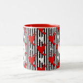 Red White Black Valentine Hearine Coffee Tasse (Mittel)
