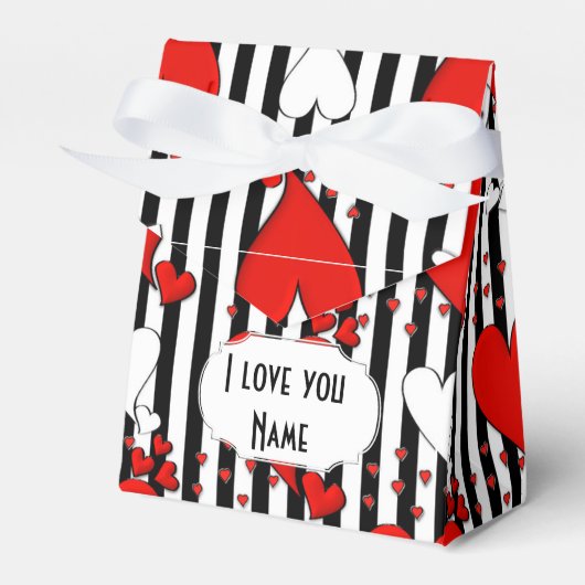 Red White Black Valentine Hearine Fevor Box Geschenkschachtel (Vorderseite)