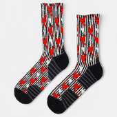 Red White Black Valentine Hearts Socken (Links)