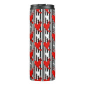 Red White Black Valentine Hearts Thermosbecher (Rückseite)
