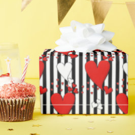 Red White Black Valentine Hörwrapping Paper Geschenkpapier