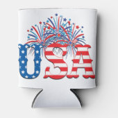 RED WHITE BLAUE USA MIT FIREWORKS DOSENKÜHLER (Vorderseite)
