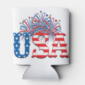 RED WHITE BLAUE USA MIT FIREWORKS DOSENKÜHLER (Rückseite)