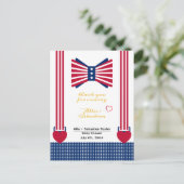 Red White Blue 4. Juli Baby Dusche Danke Karte (Stehend Vorderseite)