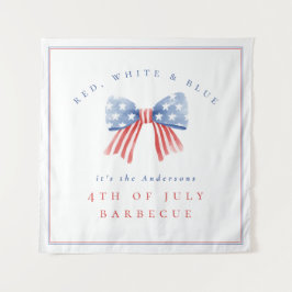 Red White Blue 4. Juli Barbecue Watercolor Bow Wandteppich