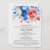 Red White Blue 4. Juli Brautparty Einladung (Vorderseite)