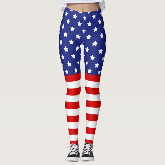 Red White Blue 4. Juli Leggings (Vorderseite)