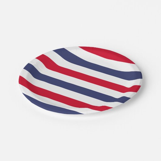 Red White Blue 4. Juli Pappteller (Schrägansicht)