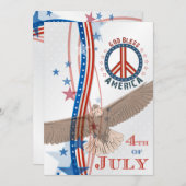 Red White & Blue 4. Juli Party Einladung (Vorne/Hinten)