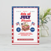 Red White Blue 4. Juli Sommerpause Einladung (Stehend Vorderseite)