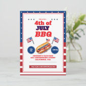Red White Blue 4. Juli Sommerpause Einladung (Stehend Vorderseite)